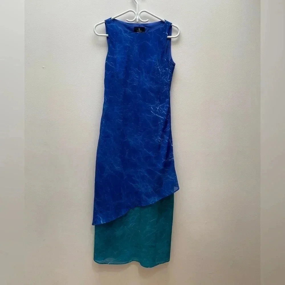 Vintage - Waterfall Double Layer Y2K 90's Maxi Dress